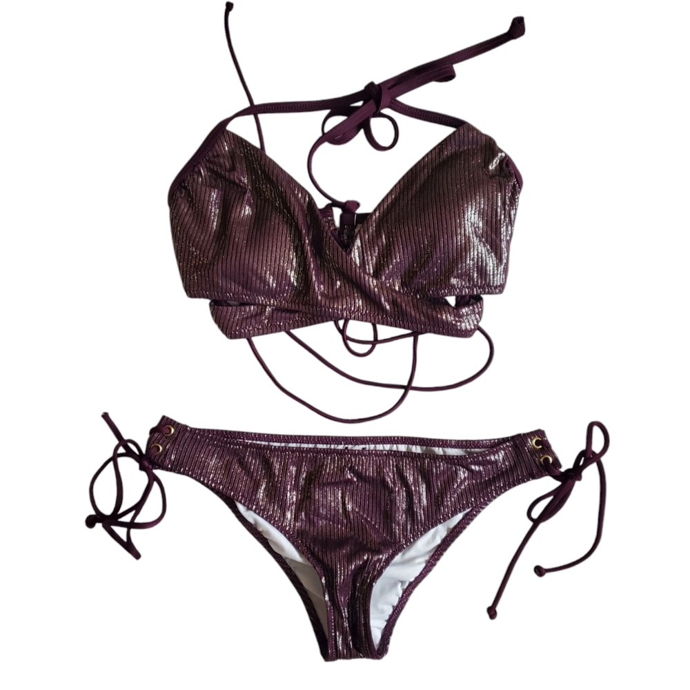 Victoria's Secret Metallic Purple Bikini Set